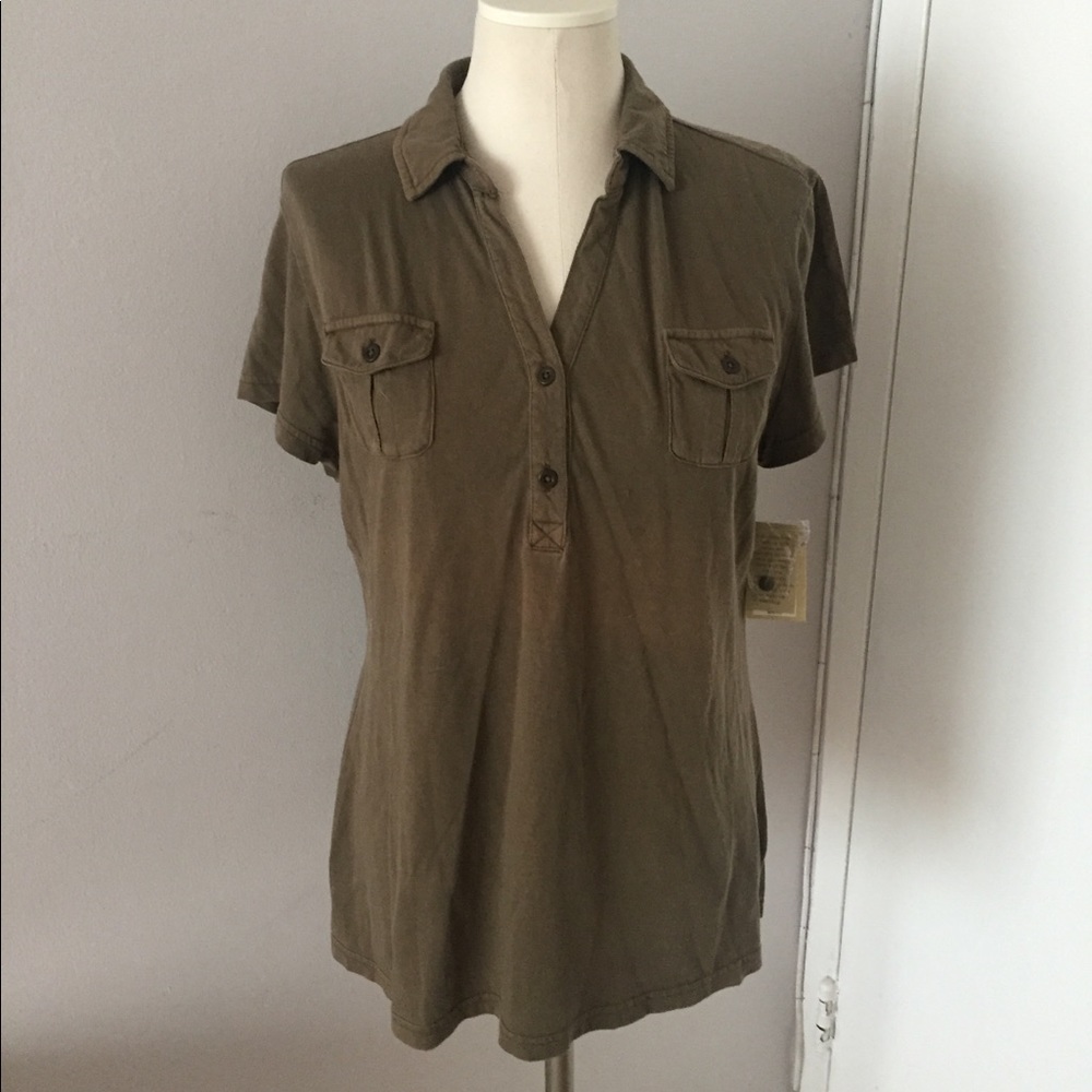 New Sonoma Forest Green Cotton Polo Large